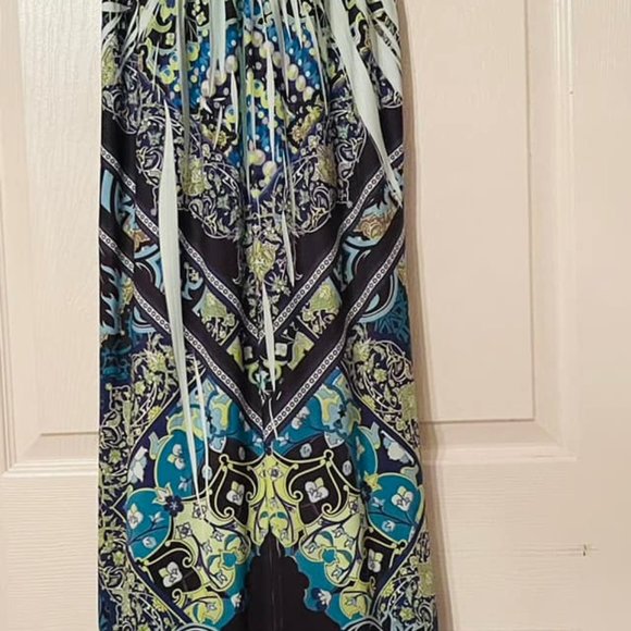 Women Ladies sz. LARGE  Floral Maxi Dress Cocktail Party  Summer Beach Sundress. - Picture 2 of 7